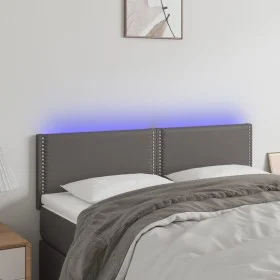 Kopfteil mit LED, schwarzem Kunstleder, 144 x 5 x 78/88 cm von , Kopf- und Fußteile - Ref: Foro24-3121566, Preis: 50,69 €, Ra...