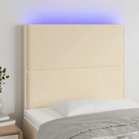 Kopfteil mit LED-Leuchten, cremefarbener Stoff, 80 x 5 x 118/128 cm von , Kopf- und Fußteile - Ref: Foro24-3122263, Preis: 63...