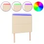 Headboard with LED lights cream fabric 80x5x118/128 cm by , Headboards and footboards - Ref: Foro24-3122263, Price: 63,13 €, ...