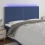 Kopfteil mit LED-Lichtern aus blauem Stoff, 160 x 5 x 118/128 cm von , Kopf- und Fußteile - Ref: Foro24-3122296, Preis: 89,26...