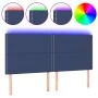 Headboard with LED lights blue fabric 160x5x118/128 cm by , Headboards and footboards - Ref: Foro24-3122296, Price: 89,26 €, ...