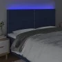 Kopfteil mit LED-Lichtern aus blauem Stoff, 160 x 5 x 118/128 cm von , Kopf- und Fußteile - Ref: Foro24-3122296, Preis: 89,26...