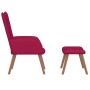 Sillón de relax con taburete terciopelo rojo tinto en Sillones | Comprar online en Foro24