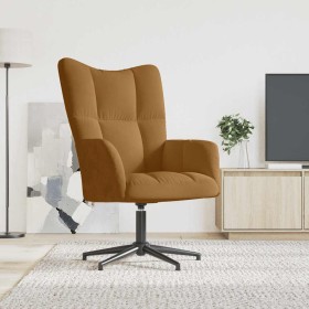 Sillón de relax de terciopelo marrón en Sillones | Comprar online en Foro24