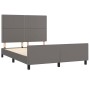 Estructura de cama con cabecero cuero sintético gris 140x200cm de , Camas y somieres - Ref: Foro24-3125516, Precio: 202,80 €,...