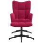 Sillón de relax con taburete terciopelo rojo tinto en Sillones | Comprar online en Foro24