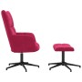 Sillón de relax con taburete terciopelo rojo tinto en Sillones | Comprar online en Foro24