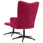 Sillón de relax con taburete terciopelo rojo tinto en Sillones | Comprar online en Foro24