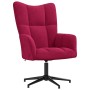 Sillón de relax con taburete terciopelo rojo tinto en Sillones | Comprar online en Foro24