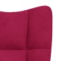 Sillón de relax con taburete terciopelo rojo tinto en Sillones | Comprar online en Foro24
