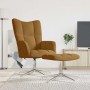 Sillón de relax con taburete terciopelo marrón en Sillones | Comprar online en Foro24