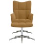 Sillón de relax con taburete terciopelo marrón en Sillones | Comprar online en Foro24