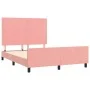 Pink velvet bed frame with headboard 140x200 cm by , Beds and slatted bases - Ref: Foro24-3125701, Price: 228,68 €, Discount: %