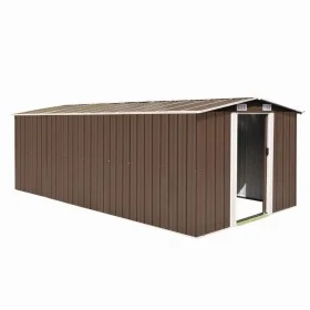 Brauner Gartenschuppen aus Metall, 257 x 489 x 181 cm von vidaXL, Schuppen - Ref: Foro24-143351, Preis: 527,96 €, Rabatt: %