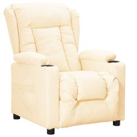 Sillón reclinable de cuero sintético crema en Sillones | Comprar online en Foro24