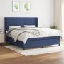 Box spring bed with blue fabric mattress 160x200 cm by , Beds and slatted bases - Ref: Foro24-3131367, Price: 521,39 €, Disco...