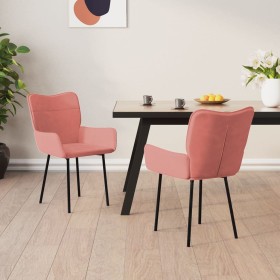 Sillas de comedor 2 unidades terciopelo rosa en Sillas de comedor | Comprar online en Foro24