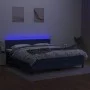 Boxspringbettmatratze und LED-Leuchten aus blauem Stoff 160x200 cm von , Betten und Lattenroste - Ref: Foro24-3133091, Preis:...