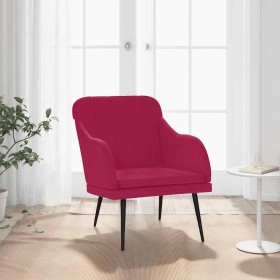 Sillón de terciopelo rojo tinto 63x76x80 cm en Sillones | Comprar online en Foro24