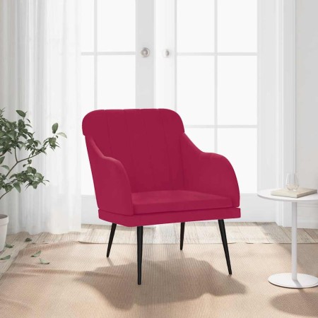 Sillón de terciopelo rojo tinto 63x76x80 cm en Sillones | Comprar online en Foro24