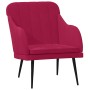 Sillón de terciopelo rojo tinto 63x76x80 cm en Sillones | Comprar online en Foro24