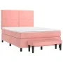 Box spring bed with pink velvet mattress 140x200 cm by , Beds and slatted bases - Ref: Foro24-3137790, Price: 525,75 €, Disco...