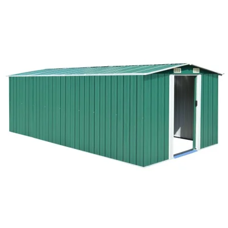 Green metal garden shed 257x489x181 cm by vidaXL, Sheds - Ref: Foro24-143348, Price: 576,19 €, Discount: %