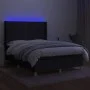 Box spring bed mattress and LED lights black fabric 140x190 cm by , Beds and slatted bases - Ref: Foro24-3138791, Price: 464,...