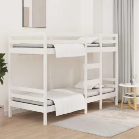 Solid white pine wood bunk bed 75x190 cm by , Beds and slatted bases - Ref: Foro24-3139845, Price: 289,42 €, Discount: %