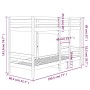 Litera de madera maciza de pino blanco 75x190 cm de , Camas y somieres - Ref: Foro24-3139845, Precio: 280,30 €, Descuento: %