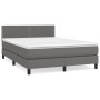 Box spring bed with gray synthetic leather mattress 140x190 cm by , Beds and slatted bases - Ref: Foro24-3141063, Price: 445,...