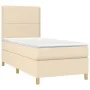 Box spring bed with cream fabric mattress 80x200 cm by , Beds and slatted bases - Ref: Foro24-3142214, Price: 314,96 €, Disco...