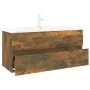 Badezimmerschrank aus geräuchertem Eichensperrholz mit Waschbecken von , Badezimmerwaschtische - Ref: Foro24-3152888, Preis: ...