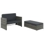 2-teiliges Gartenmöbel-Set und graue synthetische Rattankissen von vidaXL, Outdoor-Sofas - Ref: Foro24-44483, Preis: 353,89 €...