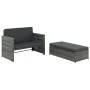 Set de muebles de jardín 2 pzas y cojines ratán sintético gris de vidaXL, Sofás de exterior - Ref: Foro24-44483, Precio: 350,...