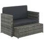 2-teiliges Gartenmöbel-Set und graue synthetische Rattankissen von vidaXL, Outdoor-Sofas - Ref: Foro24-44483, Preis: 350,57 €...