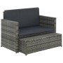 2-teiliges Gartenmöbel-Set und graue synthetische Rattankissen von vidaXL, Outdoor-Sofas - Ref: Foro24-44483, Preis: 353,89 €...