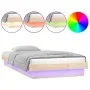 Bed frame with LED solid wood 90x200 cm by , Beds and slatted bases - Ref: Foro24-819957, Price: 111,99 €, Discount: %