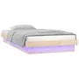 Bed frame with LED solid wood 90x200 cm by , Beds and slatted bases - Ref: Foro24-819957, Price: 111,99 €, Discount: %