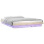 Bed frame with LED solid wood 120x190 cm by , Beds and slatted bases - Ref: Foro24-820007, Price: 107,64 €, Discount: %