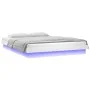 Bed frame with LED solid wood white 140x190 cm by , Beds and slatted bases - Ref: Foro24-820018, Price: 164,06 €, Discount: %