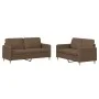Juego de sofás con cojines 2 piezas tela marrón by , Sofas - Ref: Foro24-3202089, Price: 402,02 €, Discount: %