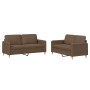 Juego de sofás con cojines 2 piezas tela marrón by , Sofas - Ref: Foro24-3202089, Price: 408,23 €, Discount: %