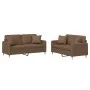 Juego de sofás con cojines 2 piezas tela marrón by , Sofas - Ref: Foro24-3202105, Price: 432,60 €, Discount: %