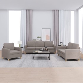 Juego de sofás con cojines 3 piezas tela gris taupe by , Sofas - Ref: Foro24-3202061, Price: 617,10 €, Discount: %