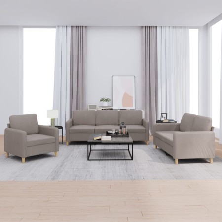 Sofagarnitur mit 3-teiligen Kissen, Stoff in Grau-Taupe. von , Sofas - Ref: Foro24-3202061, Preis: 617,10 €, Rabatt: %