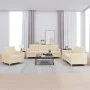 Juego de sofás con cojines 3 piezas tela crema by , Sofas - Ref: Foro24-3202056, Price: 601,73 €, Discount: %