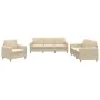 Juego de sofás con cojines 3 piezas tela crema by , Sofas - Ref: Foro24-3202056, Price: 601,73 €, Discount: %