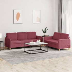 Zweiteiliges Sofaset mit Kissen, Stoff in Weinrot. von , Sofas - Ref: Foro24-3202124, Preis: 463,55 €, Rabatt: %