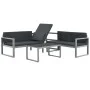 Garden furniture set with cushions 3 pieces black aluminum by vidaXL, Garden sets - Ref: Foro24-44448, Price: 423,35 €, Disco...